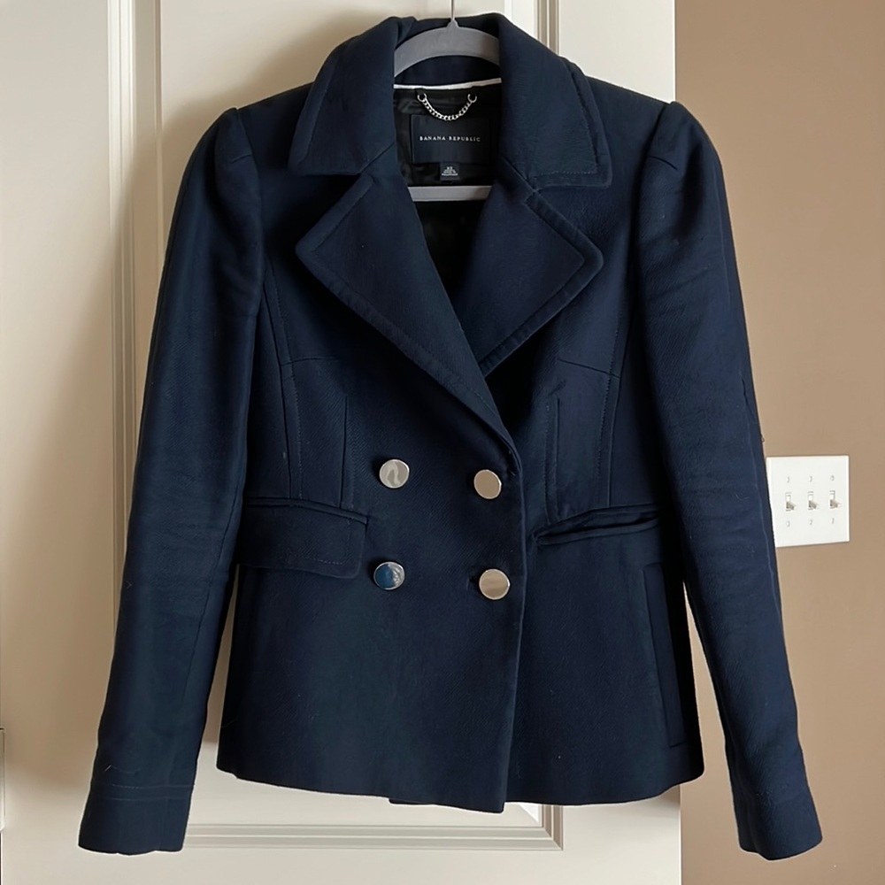 Banana Republic navy peacoat xs